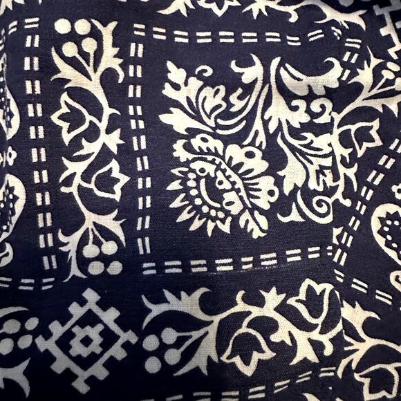 VTG Sportivity Bandana Top Halter Neck Tie Reversible 80 Backless Paisley Navy L - Picture 2 of 4